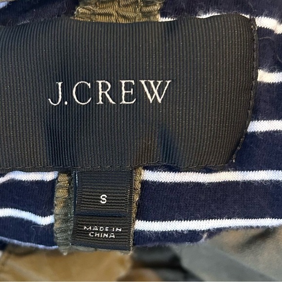 J.Crew Womens Olive Green Utility Parka Hooded Jacket Size S Striped Lining - Picture 4 of 7